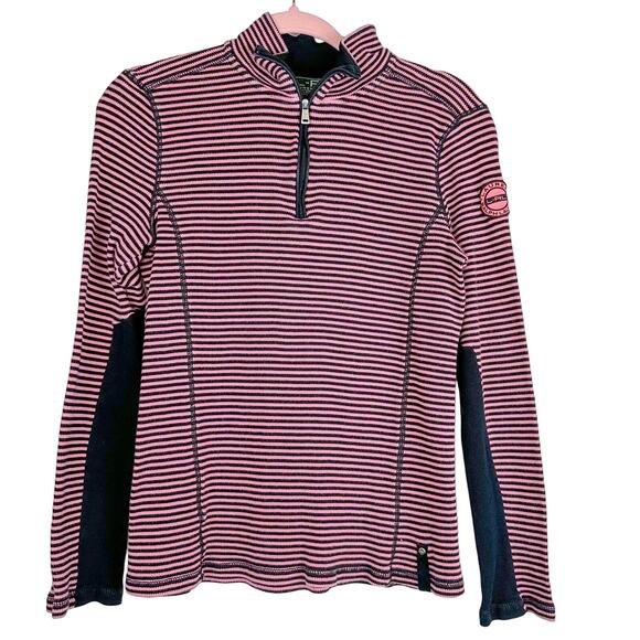 Lauren Ralph Lauren Tops - Lauren Ralph Lauren Active Quarter Zip Pullover Pink/Black Stripe